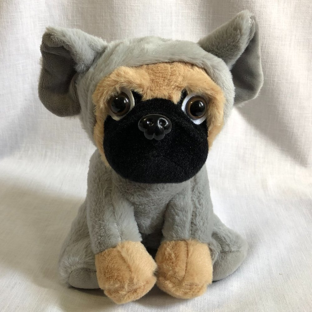 Pug Dog Dressed in an Elephant Hoodie Stuffed Plush Toy 9 in Bulldog